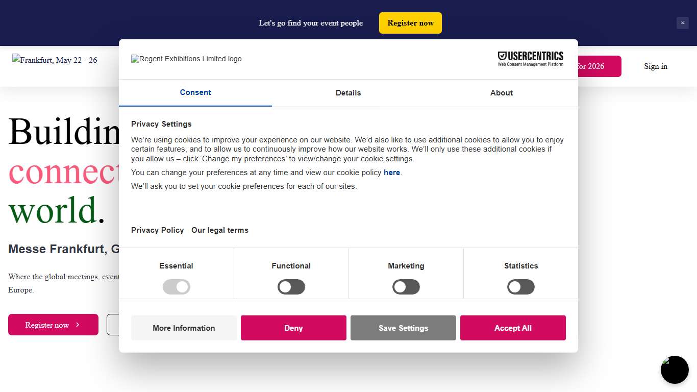 IMEX Frankfurt 2026 IMEX homepage Welcome
