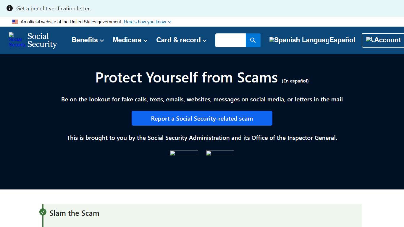 Protect Yourself from Social Security Scams SSA